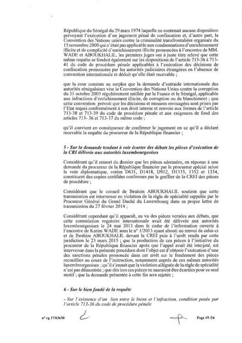 EXCLUSIF Karim Wade : l'intégralité de la décision Cour d'Appel de Paris, entre manipulation et mauvaise foi des avocats