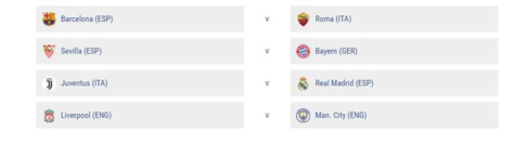 Tirage quart de finale Ligue des champions 2018 : Chocs Juve - Real Madrid et Liverpool - Man City