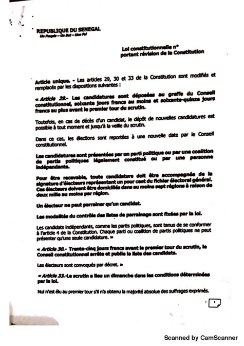 Le projet de loi portant révision de la Constitution à l'issue du Conseil des ministres du 19 mars 2018