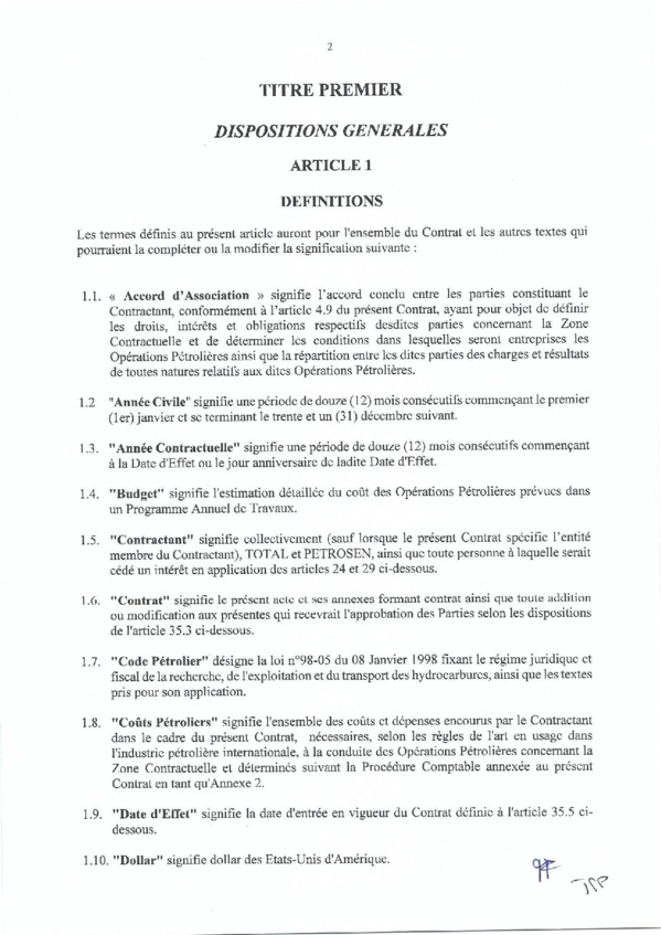 Contrat de recherche et de partage de production d'hydrocarbure " Rufisque Offshore" entre l'Etat du Sénégal et Total (Part 1) Contrat de recherche et de partage de production d'hydrocarbure " Rufisque Offshore" entre l'Etat du Sénégal et Total (Part 1)