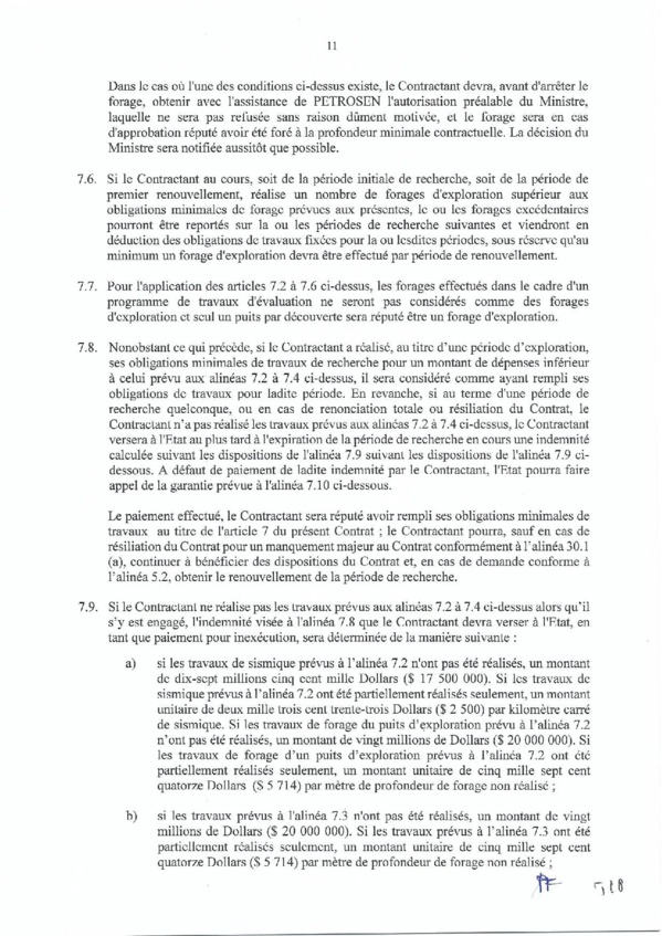 Contrat de recherche et de partage de production d'hydrocarbure " Rufisque Offshore" entre l'Etat du Sénégal et Total (Part 1)