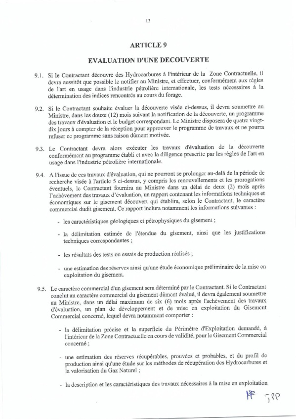 Contrat de recherche et de partage de production d'hydrocarbure " Rufisque Offshore" entre l'Etat du Sénégal et Total (Part 1)