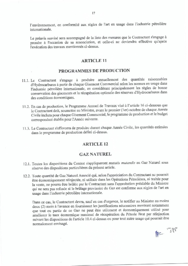 Contrat de recherche et de partage de production d'hydrocarbure " Rufisque Offshore" entre l'Etat du Sénégal et Total (Part 1) Contrat de recherche et de partage de production d'hydrocarbure " Rufisque Offshore" entre l'Etat du Sénégal et Total (Part 1)