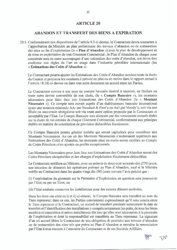 Contrat de recherche et de partage de production d'hydrocarbure " Rufisque Offshore" entre l'Etat du Sénégal et Total (Part 2) Contrat de recherche et de partage de production d'hydrocarbure " Rufisque Offshore" entre l'Etat du Sénégal et Total (Part 2)