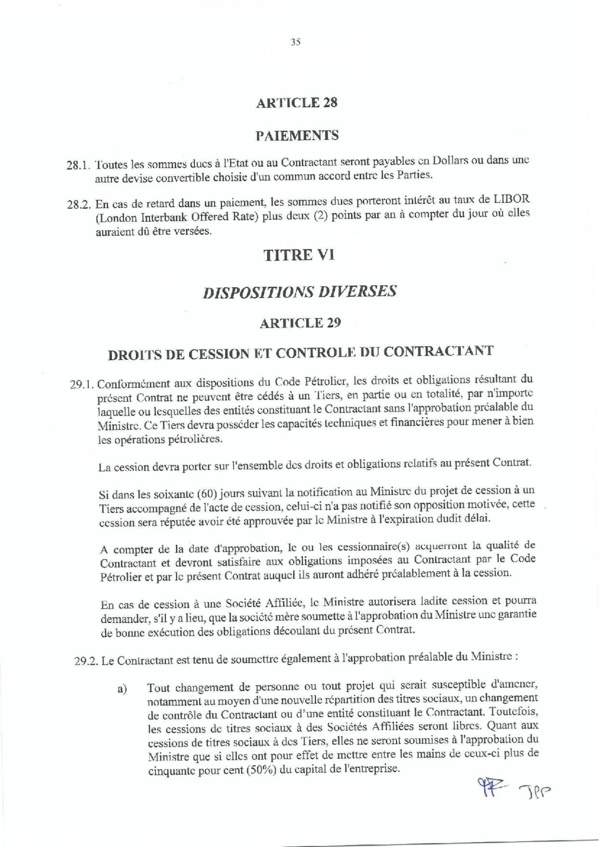 Contrat de recherche et de partage de production d'hydrocarbure " Rufisque Offshore" entre l'Etat du Sénégal et Total (Part 2) Contrat de recherche et de partage de production d'hydrocarbure " Rufisque Offshore" entre l'Etat du Sénégal et Total (Part 2)