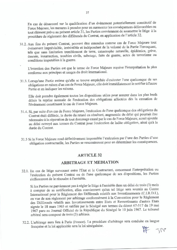 Contrat de recherche et de partage de production d'hydrocarbure " Rufisque Offshore" entre l'Etat du Sénégal et Total (Part 2)