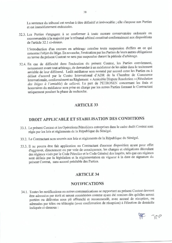 Contrat de recherche et de partage de production d'hydrocarbure " Rufisque Offshore" entre l'Etat du Sénégal et Total (Part 2)