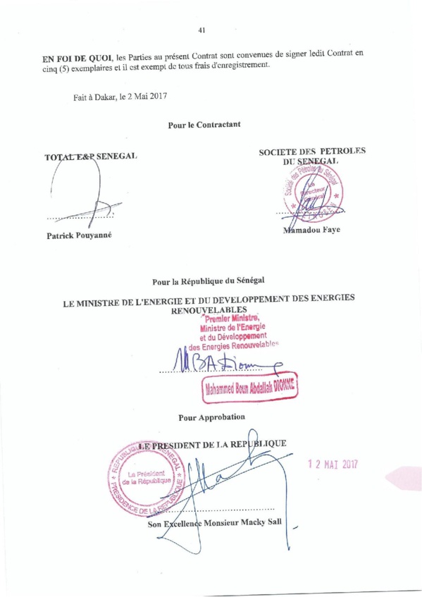 Contrat de recherche et de partage de production d'hydrocarbure " Rufisque Offshore" entre l'Etat du Sénégal et Total (Part 3 et fin) Contrat de recherche et de partage de production d'hydrocarbure " Rufisque Offshore" entre l'Etat du Sénégal et Total (Part 3 et fin)