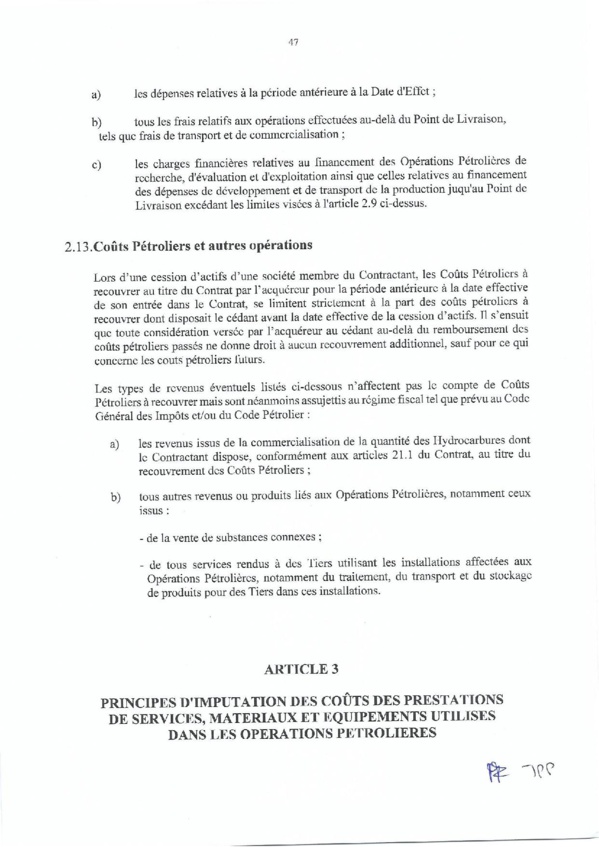 Contrat de recherche et de partage de production d'hydrocarbure " Rufisque Offshore" entre l'Etat du Sénégal et Total (Part 3 et fin) Contrat de recherche et de partage de production d'hydrocarbure " Rufisque Offshore" entre l'Etat du Sénégal et Total (Part 3 et fin)