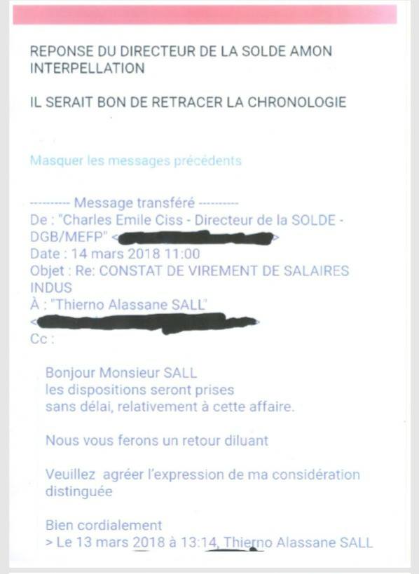 Précisions : Ordre de recette, ce qui s’est réellement passé …(par Thierno Alassane Sall)