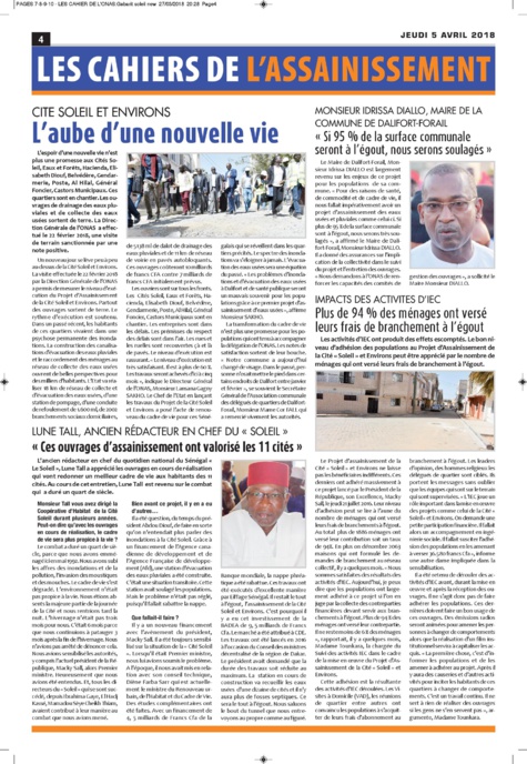 ONAS : Les cahiers de l'Assainissement