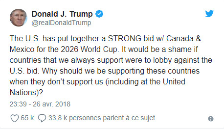Mondial 2026 : Trump met la pression !