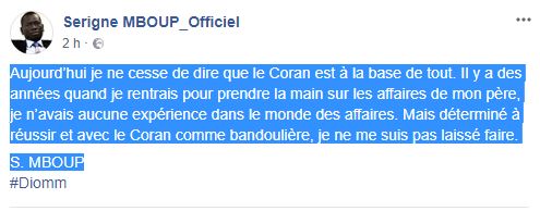 Serigne Mboup : « Le Coran est à la base de tout »