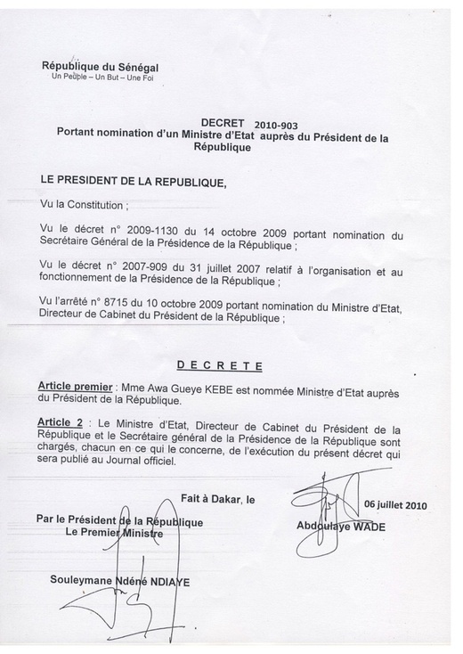 Dernière Minute : Awa Guèye Kébé nommée ministre d’Etat