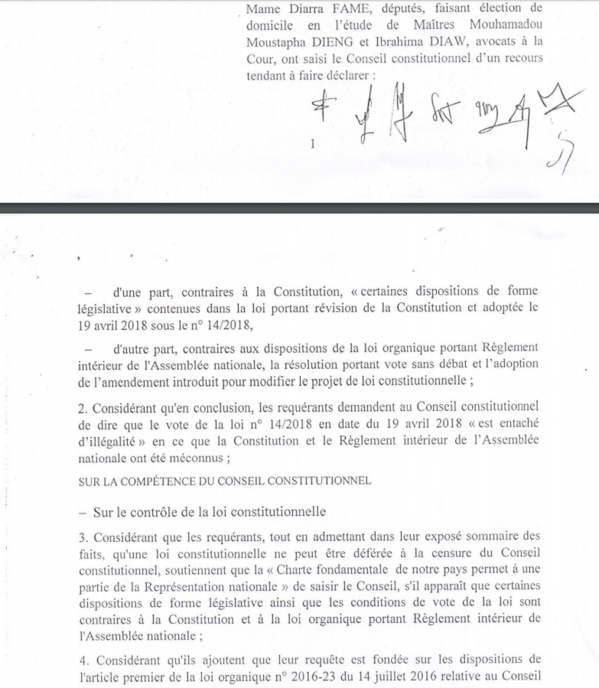 Recours de l’opposition contre la loi sur le parrainage: Les “7 sages” se déclarent “incompétents”