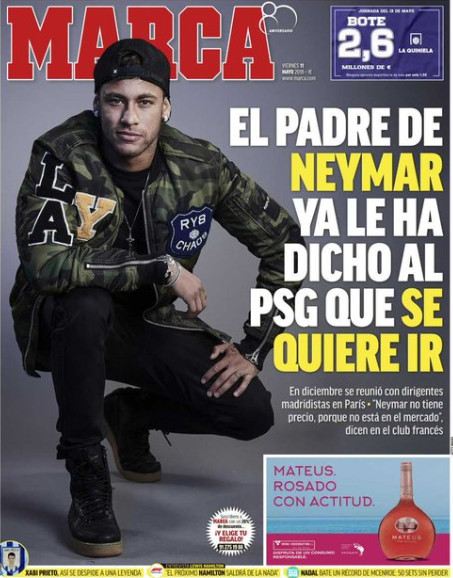 Mercato: selon Marca, Neymar "veut quitter le PSG" (et l’aurait fait savoir)