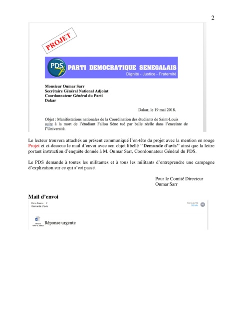 Démenti des étudiants de Saint-Louis, le Pds apporte des précisons et accuse le gouvernement de piratage de piratage informatique Démenti des étudiants de Saint-Louis, le Pds apporte des précisons et accuse le gouvernement de piratage de piratage informatique