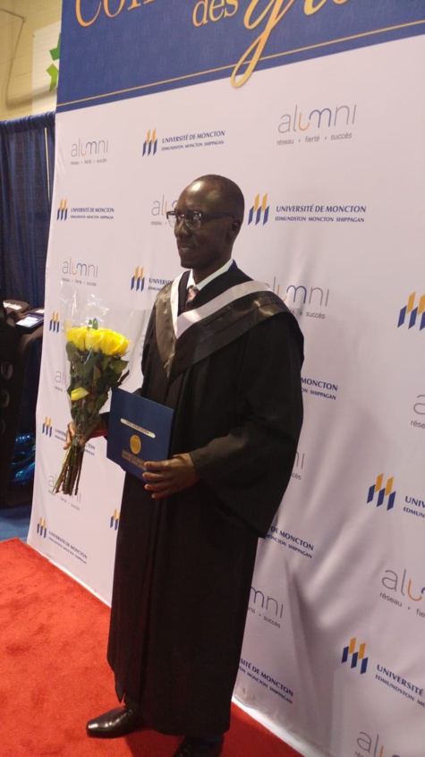 Saër Samb, le fils de Khadim Samb, décroche son Baccalauréat en sciences infirmières à l’Université de Moncton au Canada