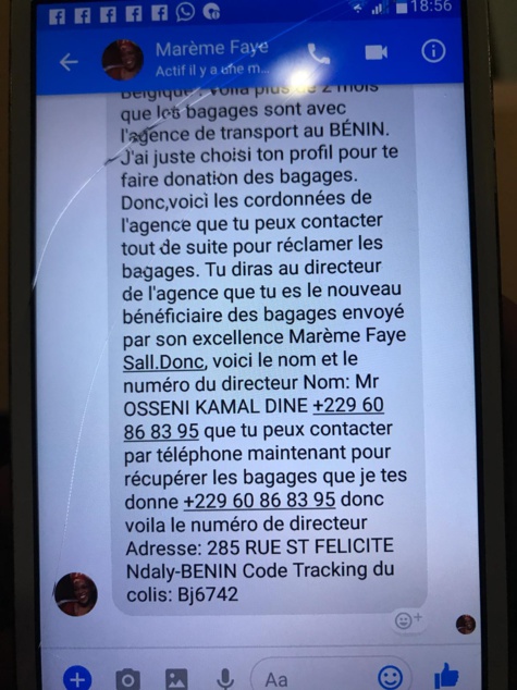 Des arnaqueurs au profil de Marième Faye Sall au Bénin, regardez et faîtes attention !