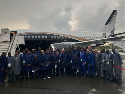 Arrivée des "Lions" à l'aéroport de Kaluga (Russie)