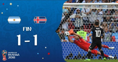 Mondial 2018 : l'Islande tient en échec l'Argentine (1-1)