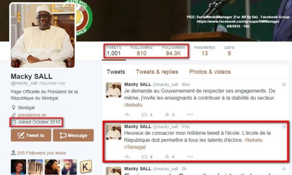 Imitation de l’identité visuelle de Macky sur Twitter: la présidence de la République apporte ses précisions