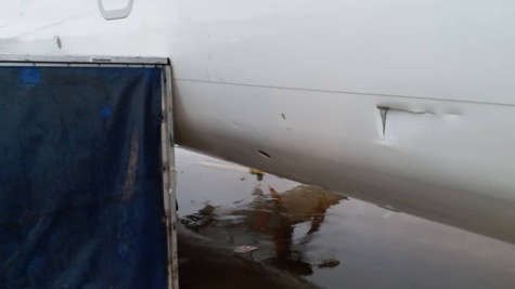 AIBD : Des avions de DHL et de Air Sénégal endommagés et cloués au sol à cause du vent et la pluie (Photos)
