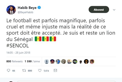 Habib Bèye : "Le football est parfois cruel et même injuste. Je suis et reste un lion du Sénégal" Habib Bèye : "Le football est parfois cruel et même injuste. Je suis et reste un lion du Sénégal"