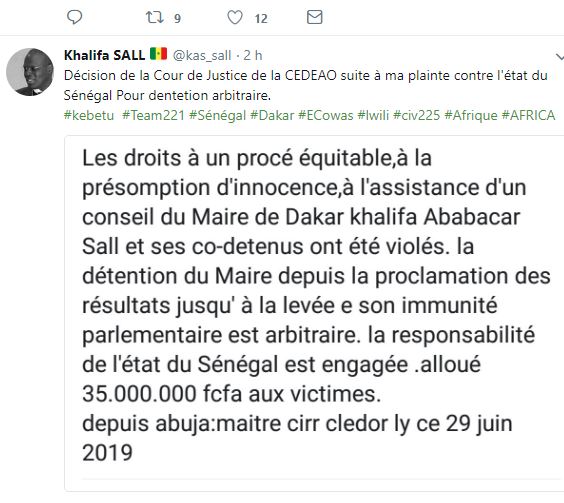 Saisine Cour de justice de la CEDEAO par Khalifa Sall : l'avocat Ciré Clédor Ly donne le verdict d'Abuja Saisine Cour de justice de la CEDEAO par Khalifa Sall : l'avocat Ciré Clédor Ly donne le verdict d'Abuja