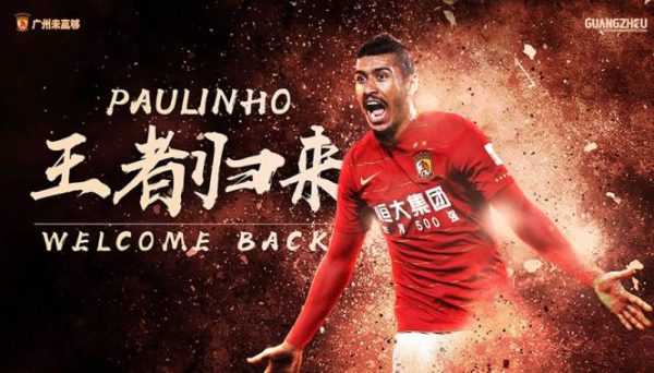 Paulinho retourne officiellement en Chine