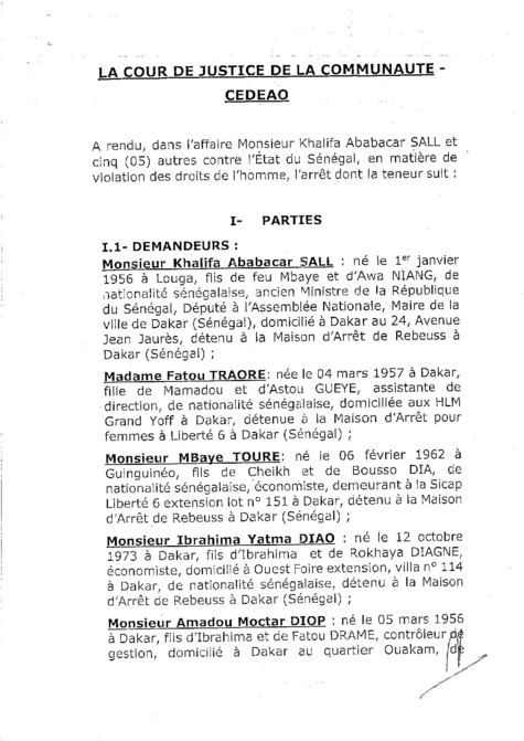  L'arrêt de la Cour de justice de la Cedeao sur l'affaire Khalifa Sall (PART 1)