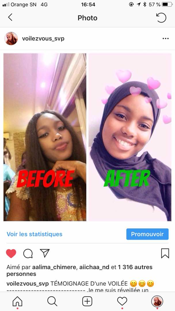 Photos : Avant et après avoir porté le Hijab, regardez les photos de ces filles sur Snapchat