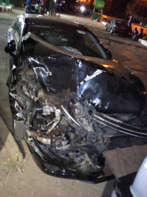 ​Photos : L’impressionnant accident de la Peugeot 508 d’Abdoulaye Wilane