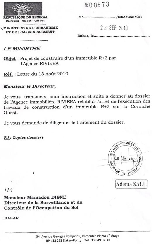 Le Ministre Adama Sall et l’Agence Riviera cités dans un scandale