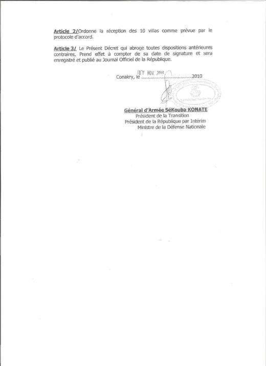 CONAKRY : Le projet de Khalifa Niasse bloqué par Dadis Camara était estimé à 10 milliards de FCfa ( Document )