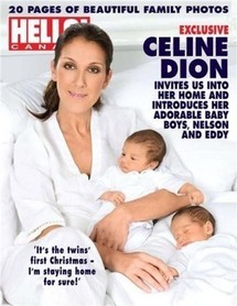 La photo des jumeaux de Céline Dion, Eddie et Nelson