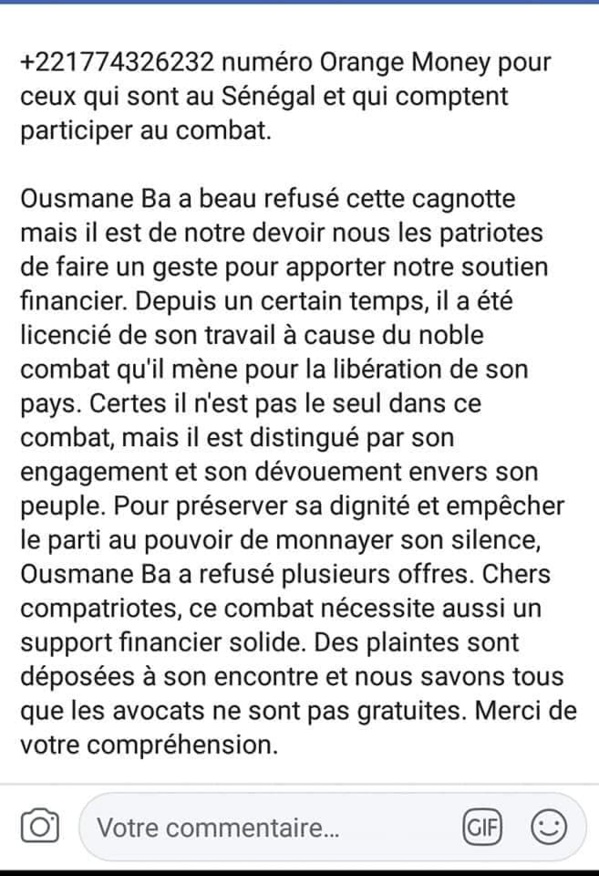 Voici Pourquoi Ousmane Ba a arrété ses lives ?