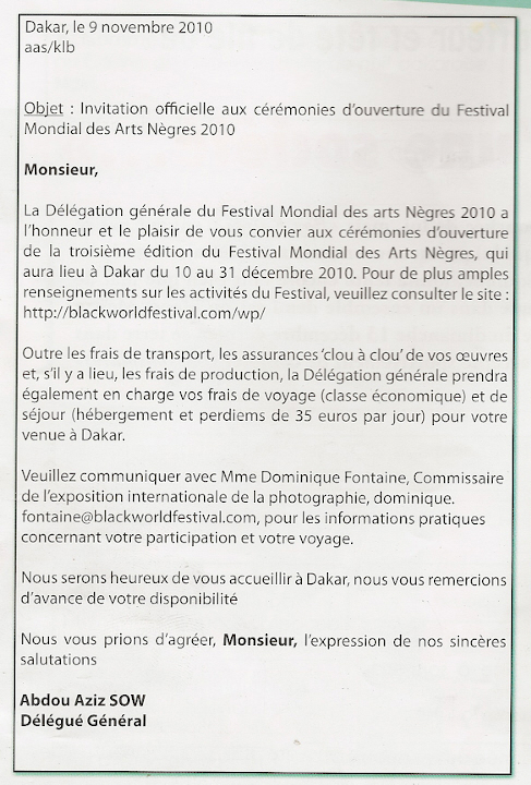 [Document] L’artiste malienne Assetou Gologo met à nu les carences de la délégation générale du Fesman : « Qu’on me remette mon billet d’avion Et mon per diem »