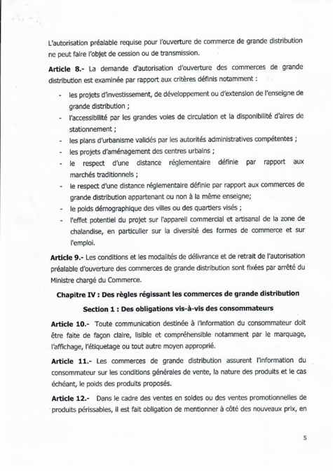  Décret 2018 1888 réglementant les commerces de grande distribution au Sénégal (document)