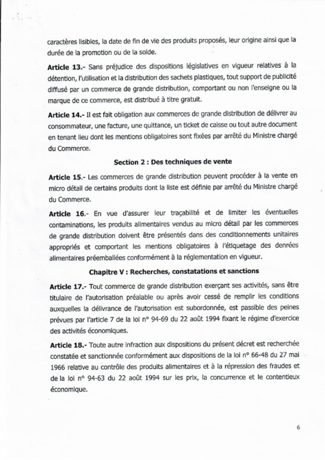 Décret 2018 1888 réglementant les commerces de grande distribution au Sénégal (document) Décret 2018 1888 réglementant les commerces de grande distribution au Sénégal (document)