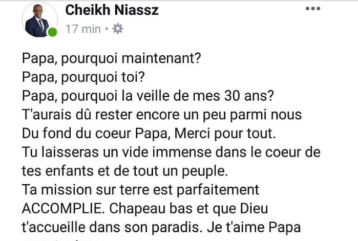 Me Cheikh Niasse, fils de Sidy Lamine : « Papa, pourquoi maintenant, à la veille de mes 30 ans ? » Me Cheikh Niasse, fils de Sidy Lamine : « Papa, pourquoi maintenant, à la veille de mes 30 ans ? »