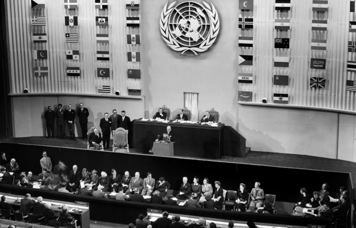 Photo: Stringer Agence France-Presse La Déclaration universelle des droits de l’homme a été adoptée par l’Assemblée générale des Nations unies à Paris il y a 70 ans, soit le 10 décembre 1948.