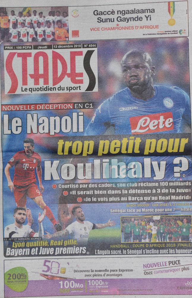 Voici les UNES des journaux du jeudi 13 décembre 2018 www.leral.net