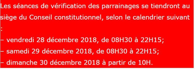Vérification des parrainages : Le Conseil constitutionnel fixe le calendrier Vérification des parrainages : Le Conseil constitutionnel fixe le calendrier