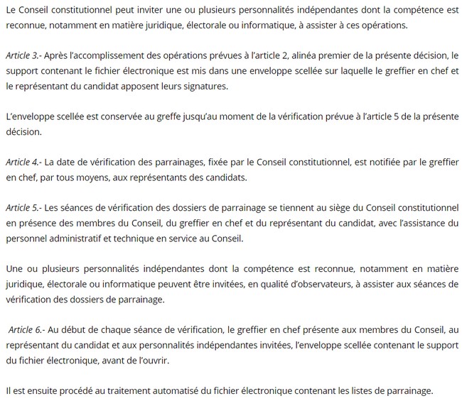 Vérification de parrainage : voici comment procède le Conseil constitutionnel Vérification de parrainage : voici comment procède le Conseil constitutionnel