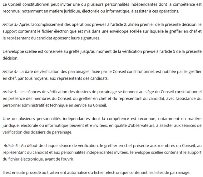 Vérification de parrainage : voici comment procède le Conseil constitutionnel