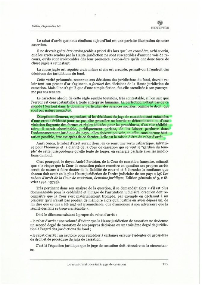 La Cour suprême confirme que le rabat d’arrêt est suspensif  (par Seybani Sougou)