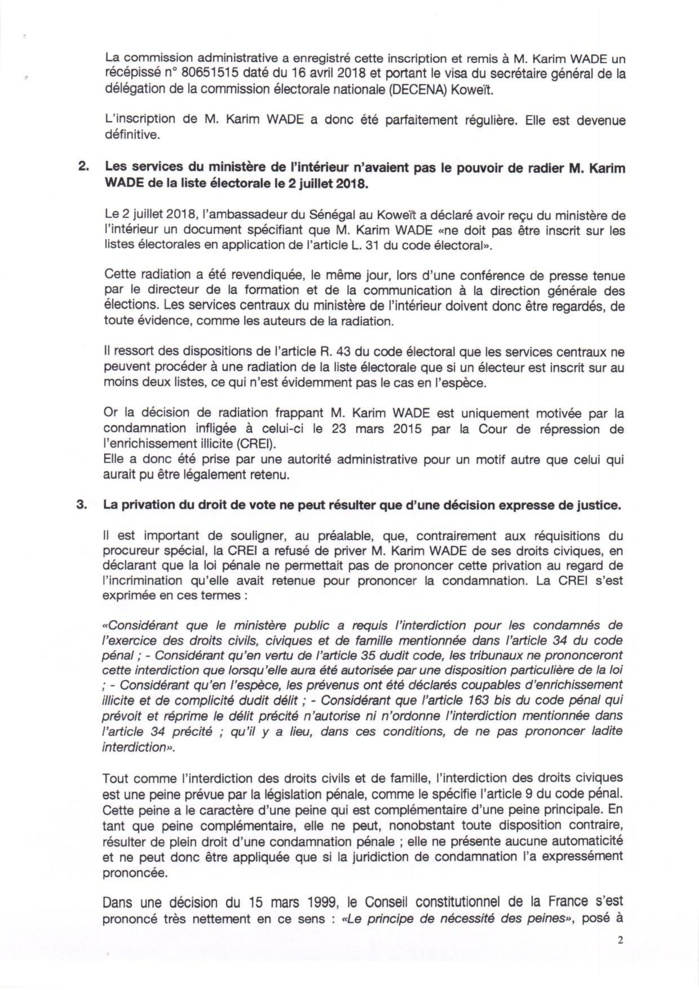 Candidature de Karim Wade: D’éminents juristes nationaux et internationaux écrivent au conseil constitutionnel Candidature de Karim Wade: D’éminents juristes nationaux et internationaux écrivent au conseil constitutionnel