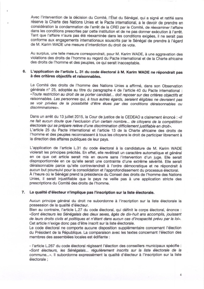 Candidature de Karim Wade: D’éminents juristes nationaux et internationaux écrivent au conseil constitutionnel Candidature de Karim Wade: D’éminents juristes nationaux et internationaux écrivent au conseil constitutionnel