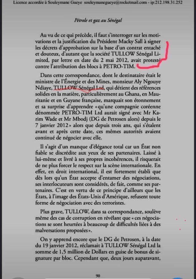 Ousmane Sonko avait "défendu" Tullow Oil dans son livre "Pétrole et gaz au Sénégal : Chronique d’une spoliation" 